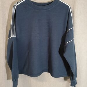 Self Esteem Navy Sweatshirt W/Raised Lightning Bolt On Front